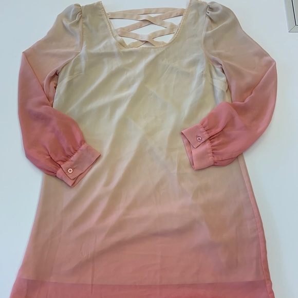 Pink Ombré Dress with Sleeves - Picture 2 of 3
